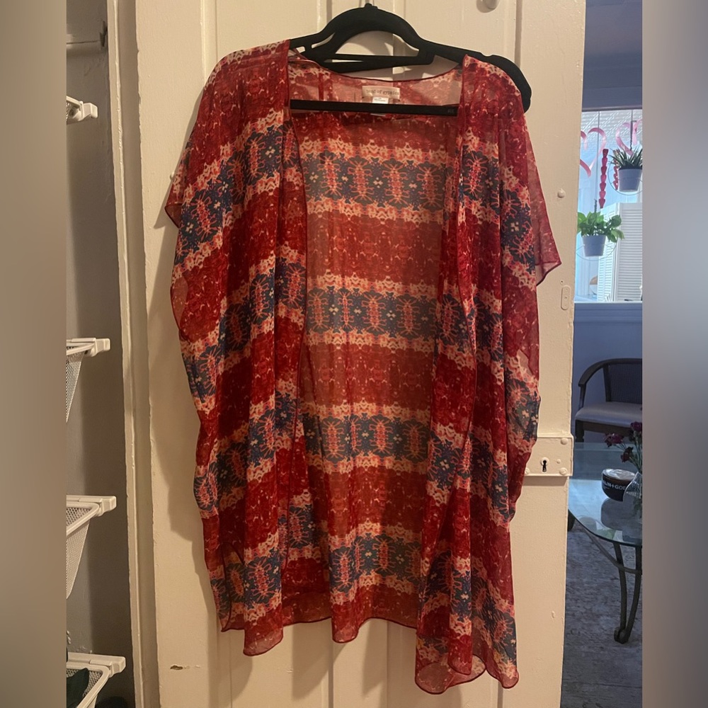 Sheer floral shawl